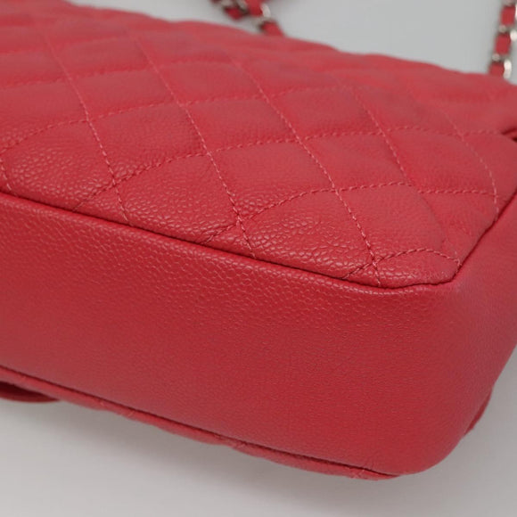 CHANEL Matelasse 31 Chain Shoulder Bag Calf Skin Pink CC Auth fm4289V