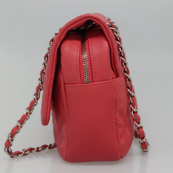 CHANEL Matelasse 31 Chain Shoulder Bag Calf Skin Pink CC Auth fm4289V
