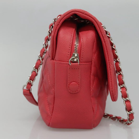 CHANEL Matelasse 31 Chain Shoulder Bag Calf Skin Pink CC Auth fm4289V