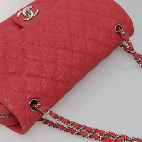 CHANEL Matelasse 31 Chain Shoulder Bag Calf Skin Pink CC Auth fm4289V