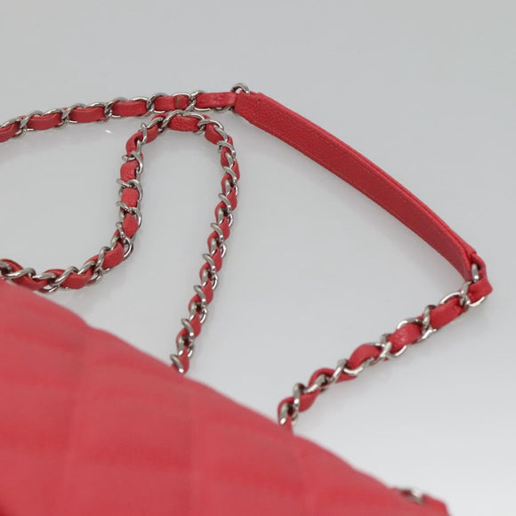 CHANEL Matelasse 31 Chain Shoulder Bag Calf Skin Pink CC Auth fm4289V