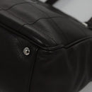 CHANEL Hand Bag Caviar Skin Dark Brown Silver CC Auth fm4328-11