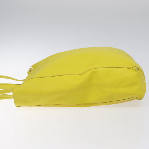 CELINE Hand Bag Leather Yellow Auth fm4363