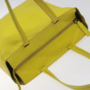 CELINE Hand Bag Leather Yellow Auth fm4363-6