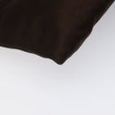 PRADA Hand Bag Satin Dark Brown Gold Auth fm4379V-16