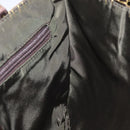 PRADA Hand Bag Satin Dark Brown Gold Auth fm4379V-17