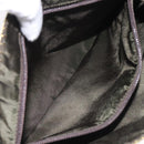 PRADA Hand Bag Satin Dark Brown Gold Auth fm4379V-19