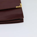CARTIER Must Line Shoulder Bag Leather Bordeaux Gold Auth fm4381-11