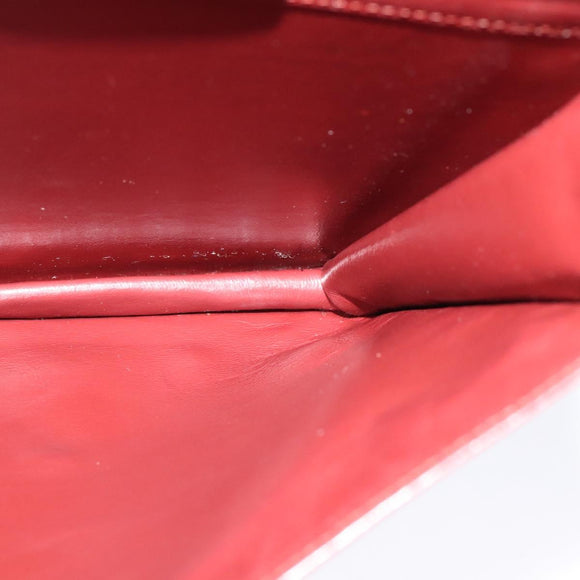 CARTIER Must Line Shoulder Bag Leather Bordeaux Gold Auth fm4381