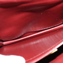CARTIER Must Line Shoulder Bag Leather Bordeaux Gold Auth fm4381-20