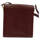 CARTIER Must Line Shoulder Bag Leather Bordeaux Gold Auth fm4381-3