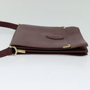 CARTIER Must Line Shoulder Bag Leather Bordeaux Gold Auth fm4381-4