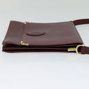 CARTIER Must Line Shoulder Bag Leather Bordeaux Gold Auth fm4381-5