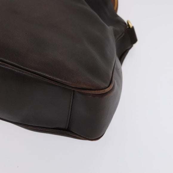 GUCCI Bamboo Shoulder Bag Leather Brown Gold 001 1705 1638 Auth fm4382