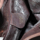 GUCCI Bamboo Shoulder Bag Leather Brown Gold 001 1705 1638 Auth fm4382-17