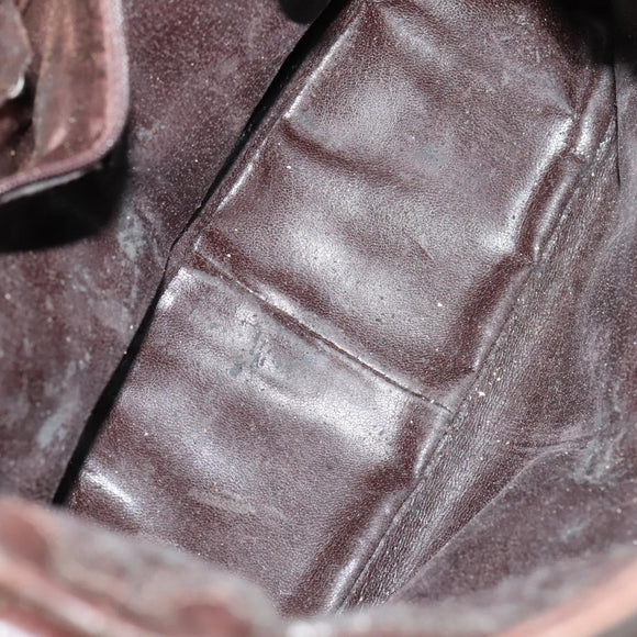 GUCCI Bamboo Shoulder Bag Leather Brown Gold 001 1705 1638 Auth fm4382