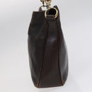 GUCCI Bamboo Shoulder Bag Leather Brown Gold 001 1705 1638 Auth fm4382-3