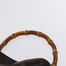 GUCCI Bamboo Shoulder Bag Leather Brown Gold 001 1705 1638 Auth fm4382-8
