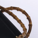 GUCCI Bamboo Hand Bag Leather Black Gold 002 2855 0322 0 Auth fm4384-8