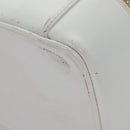 GUCCI Bamboo Vanity Pouch Patent leather White 032 1956 0151 Auth fm4397-9