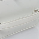 GUCCI Bamboo Vanity Pouch Patent leather White 032 1956 0151 Auth fm4397-7