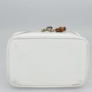 GUCCI Bamboo Vanity Pouch Patent leather White 032 1956 0151 Auth fm4397-5