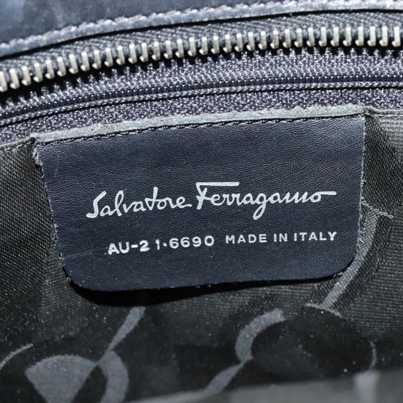 Salvatore Ferragamo Vala Shoulder Bag Canvas Black Auth fm4422