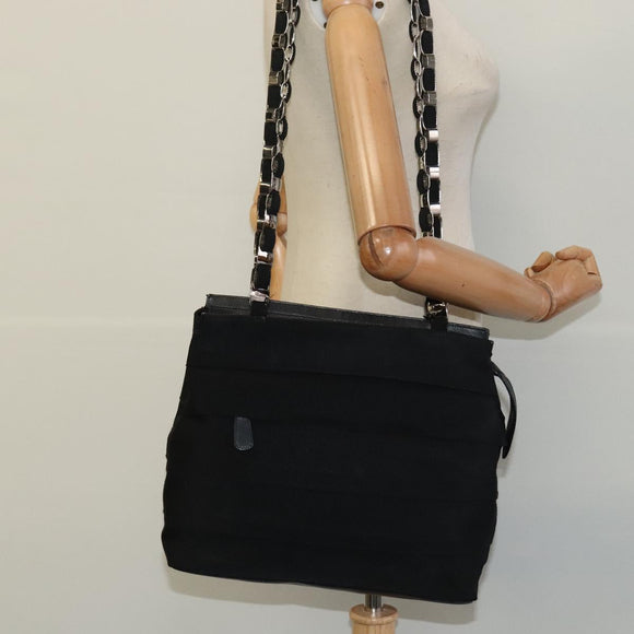 Salvatore Ferragamo Vala Shoulder Bag Canvas Black Auth fm4422