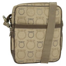 Salvatore Ferragamo Shoulder Bag Canvas Beige Auth fm4423-1