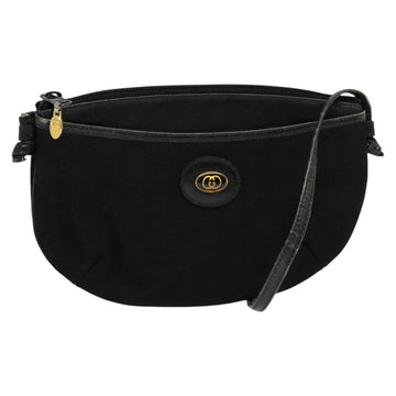 GUCCI GG Canvas Shoulder Bag Black Gold 904 02 020 Auth fm4427