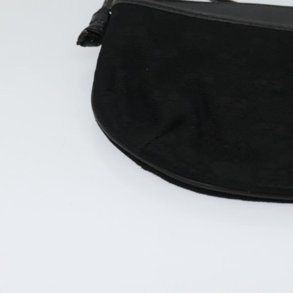 GUCCI GG Canvas Shoulder Bag Black Gold 904 02 020 Auth fm4427