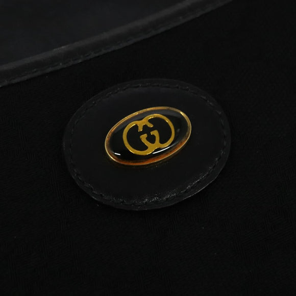 GUCCI GG Canvas Shoulder Bag Black Gold 904 02 020 Auth fm4427