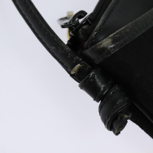 GUCCI GG Canvas Shoulder Bag Black Gold 904 02 020 Auth fm4427