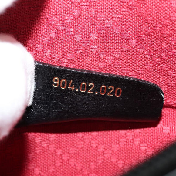 GUCCI GG Canvas Shoulder Bag Black Gold 904 02 020 Auth fm4427