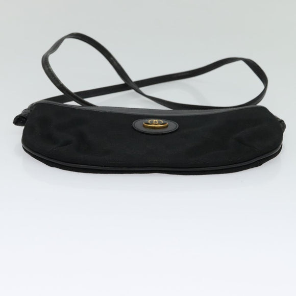 GUCCI GG Canvas Shoulder Bag Black Gold 904 02 020 Auth fm4427