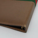GUCCI Web Sherry Line Day Planner Cover Leather Red Brown Green Auth fm4440-15