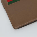 GUCCI Web Sherry Line Day Planner Cover Leather Red Brown Green Auth fm4440-16