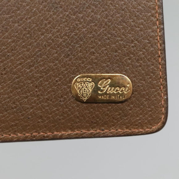 GUCCI Web Sherry Line Day Planner Cover Leather Red Brown Green Auth fm4440
