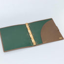 GUCCI Web Sherry Line Day Planner Cover Leather Red Brown Green Auth fm4440-9