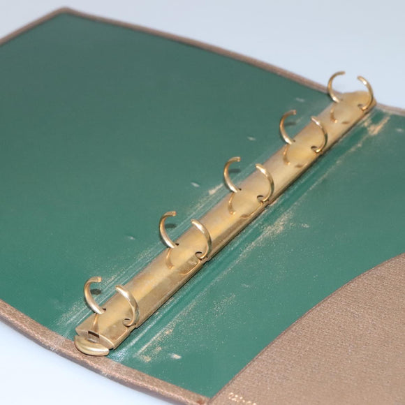 GUCCI Web Sherry Line Day Planner Cover Leather Red Brown Green Auth fm4440