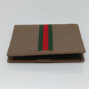 GUCCI Web Sherry Line Day Planner Cover Leather Red Brown Green Auth fm4440-3
