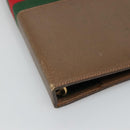 GUCCI Web Sherry Line Day Planner Cover Leather Red Brown Green Auth fm4440-7
