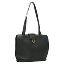 CELINE Shoulder Bag Leather Green Gold Auth fm4450-1