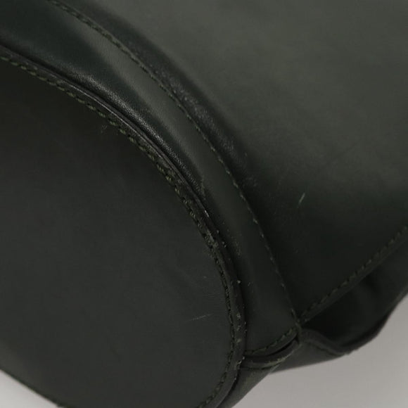 CELINE Shoulder Bag Leather Green Gold Auth fm4450