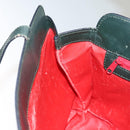 CELINE Shoulder Bag Leather Green Gold Auth fm4450-20