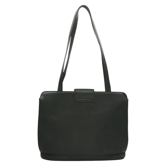 CELINE Shoulder Bag Leather Green Gold Auth fm4450