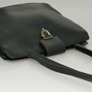 CELINE Shoulder Bag Leather Green Gold Auth fm4450-6