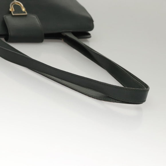 CELINE Shoulder Bag Leather Green Gold Auth fm4450