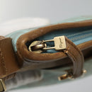 Salvatore Ferragamo Gancini Shoulder Bag Canvas Light Blue gold Auth fm4454-15