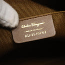 Salvatore Ferragamo Gancini Shoulder Bag Canvas Light Blue gold Auth fm4454-16